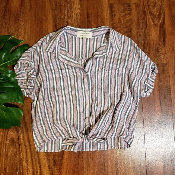 Anthropologie Tops - Anthropologie Cloth & Stone Bottom Tie Top